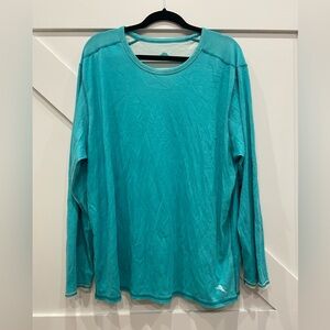 Men’s Teal Tommy Bahama Crewneck Long Sleeve Shirt